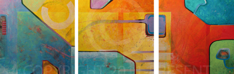 painting title: ricochet triptych